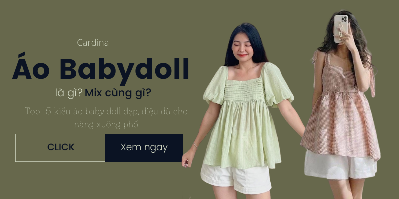 Áo Baby Doll Phối Chân Váy Xòe