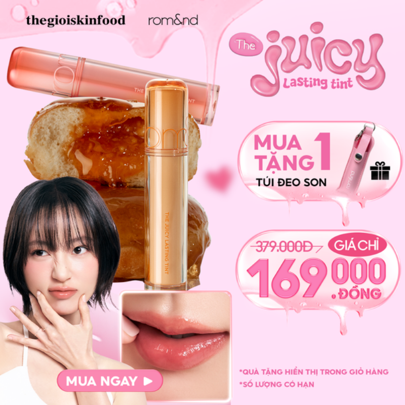 Bảng màu son Romand Juicy Lasting Tint đa dạng