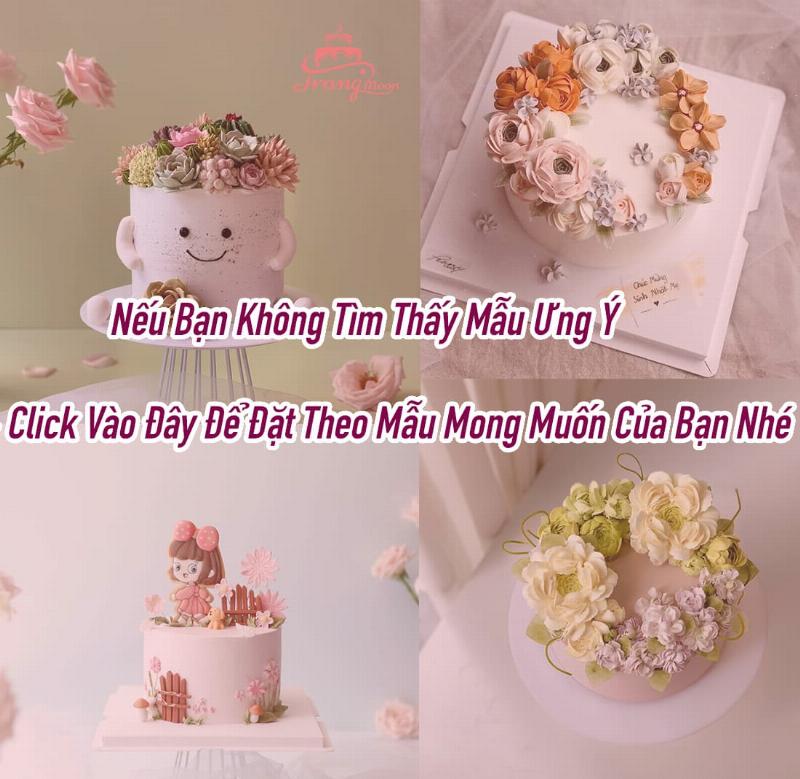 Bánh kem hoa sen sinh nhật mẹ