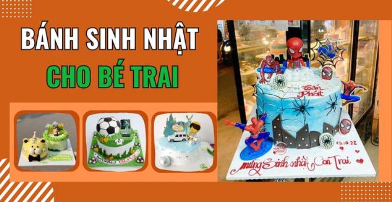 Bánh sinh nhật bé trai 2 tuổi kích thước phù hợp