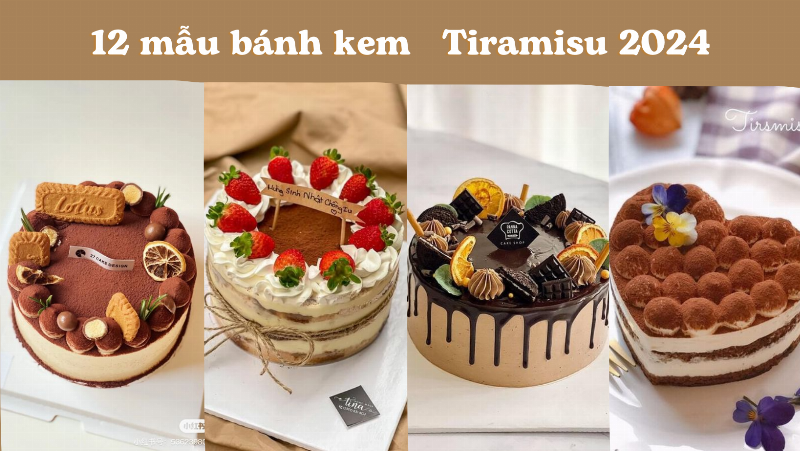 Bánh sinh nhật tiramisu trang trí đơn giản mà sang trọng