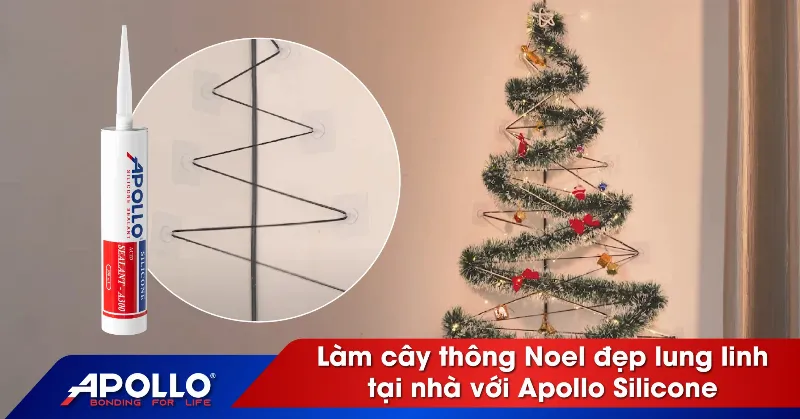 Cây thông Noel lung linh với đèn nháy và đồ trang trí