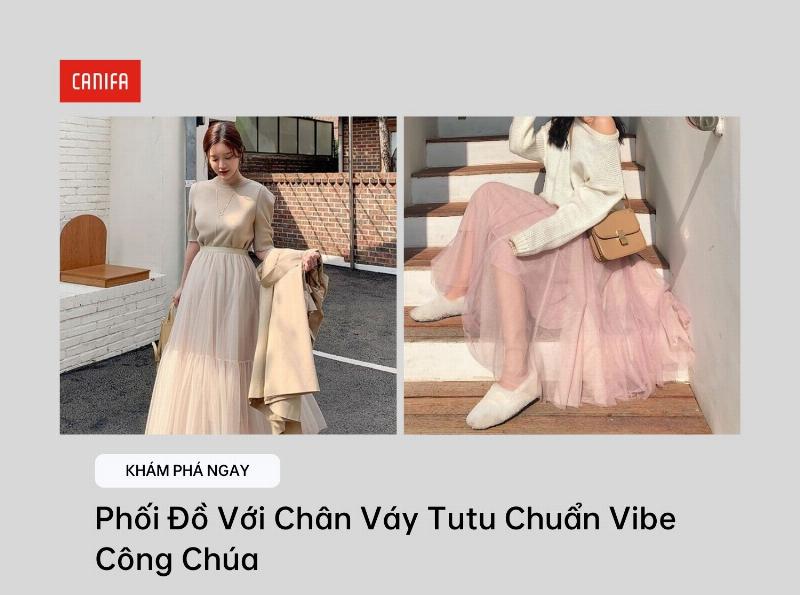 Chân váy voan pastel phối áo thun trắng