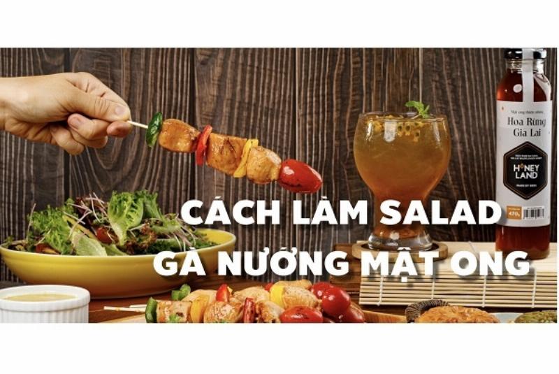 Gà Nướng Mật Ong Với Cơm Và Salad