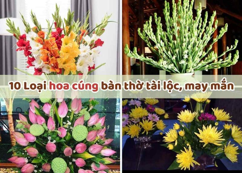 Hoa cắm bàn thờ gia tiên