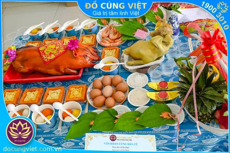 Mâm cúng mụ bé trai 7 ngày tuổi