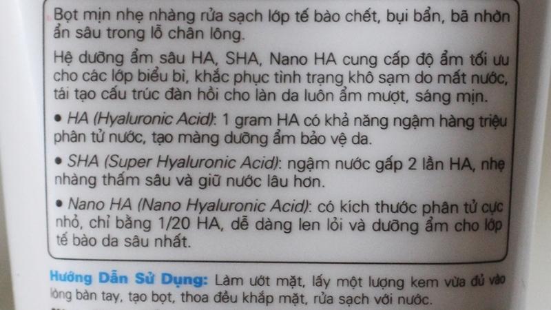 Phân tích Hyaluronic Acid trong sữa rửa mặt Hada Labo