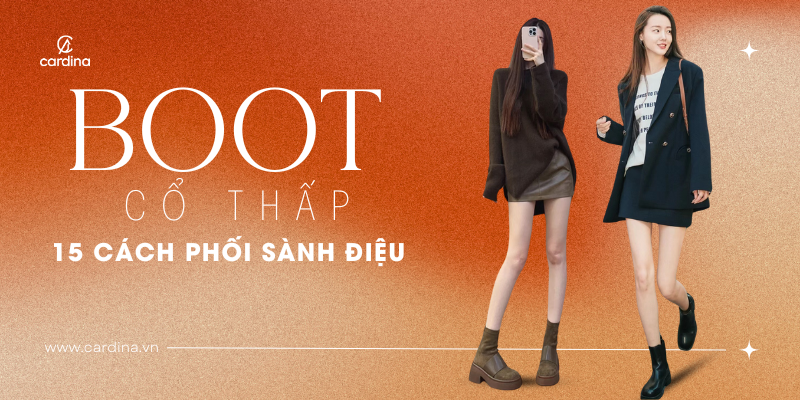 Phối đồ boot nữ cổ thấp công sở