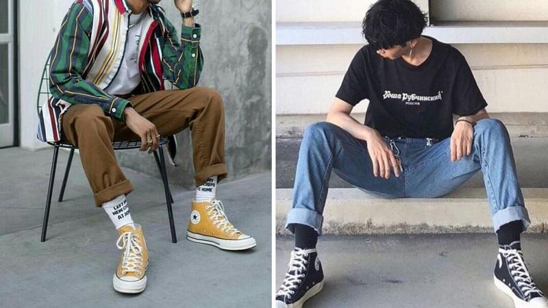 Phối đồ Converse cổ cao nam cho cung Bạch Dương