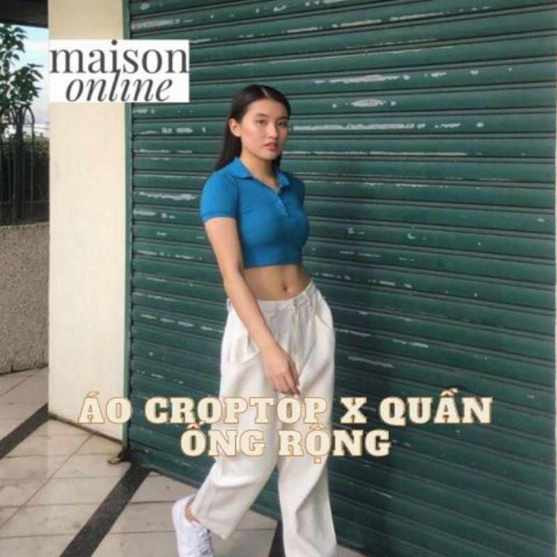 Phối Đồ Với Quần Ống Rộng Và Áo Croptop