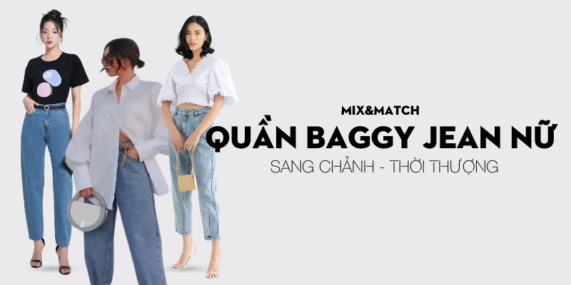 Quần baggy nữ phối với áo croptop khoe eo thon