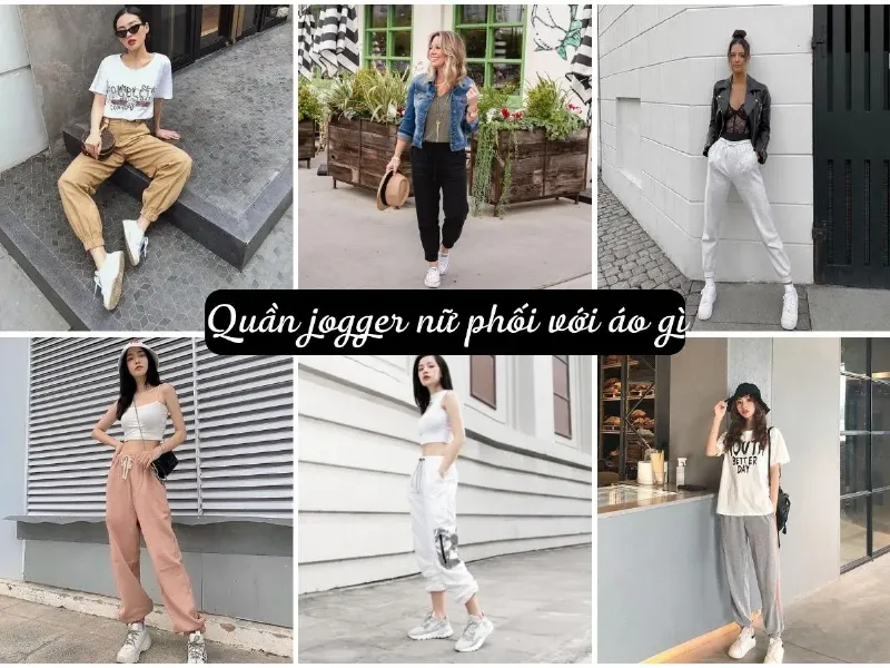 Quần jogger nữ phối với áo blazer