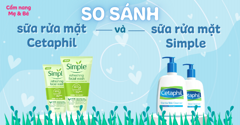 So sánh sữa rửa mặt Simple xanh dương