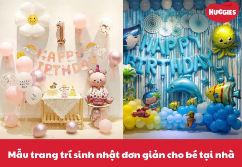 Trang trí bánh sinh nhật đơn giản cho bé gái 2 tuổi