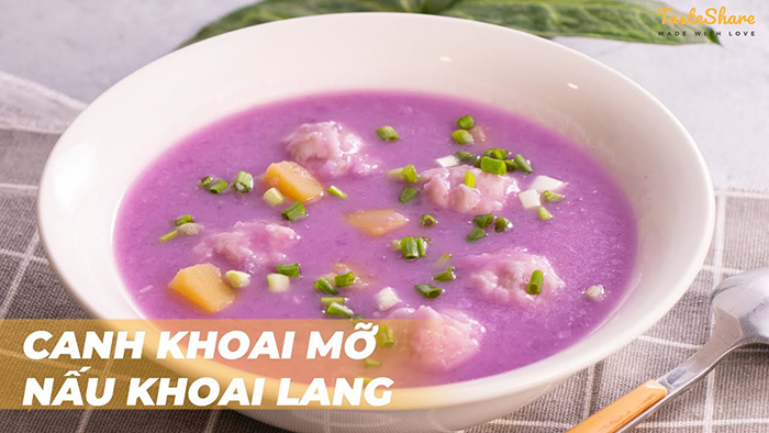 Cách làm canh khoai mỡ nấu khoai lang