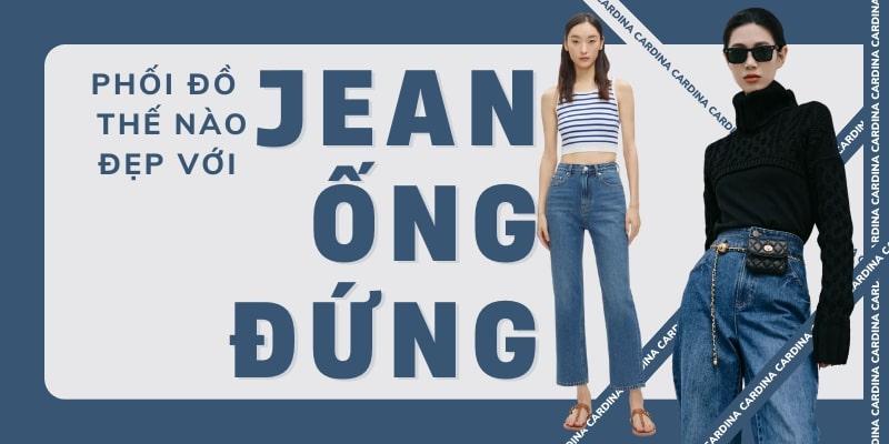 Phối đồ quần jean ống đứng công sở