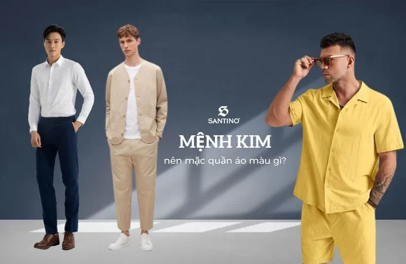 Quần xám phối áo trắng mệnh Kim